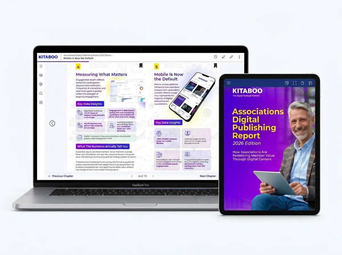 Associations Digital Publishing Report 2026 displayed on laptop and tablet